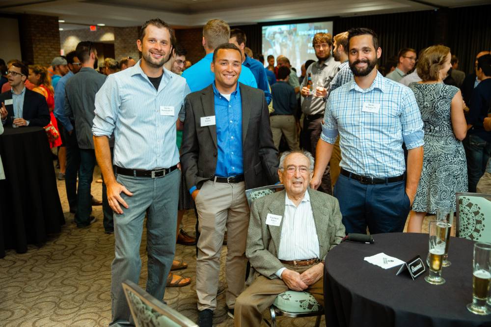 Seymour Padnos with guests at the Engineering Design Project Preview Event